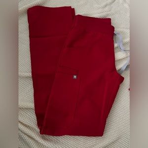 Figs Kade Cargo Scrub Pants - Red